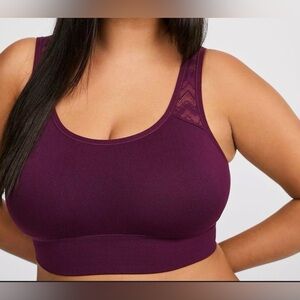 Torrid 3/3X Plum Balconette Bralette Unlined Microfiber Full Support